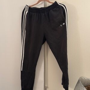 adidas Kids Black Joggers with White Accents